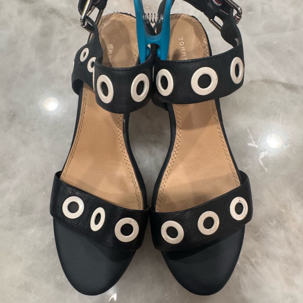 Tommy Hilfiger Black and White Strappy Sandals